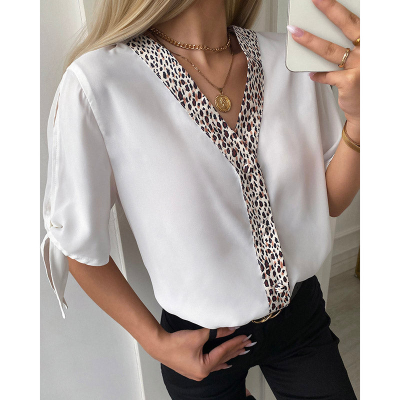 Fashion Leopard Shirt Lady Long Sleeve Blouses