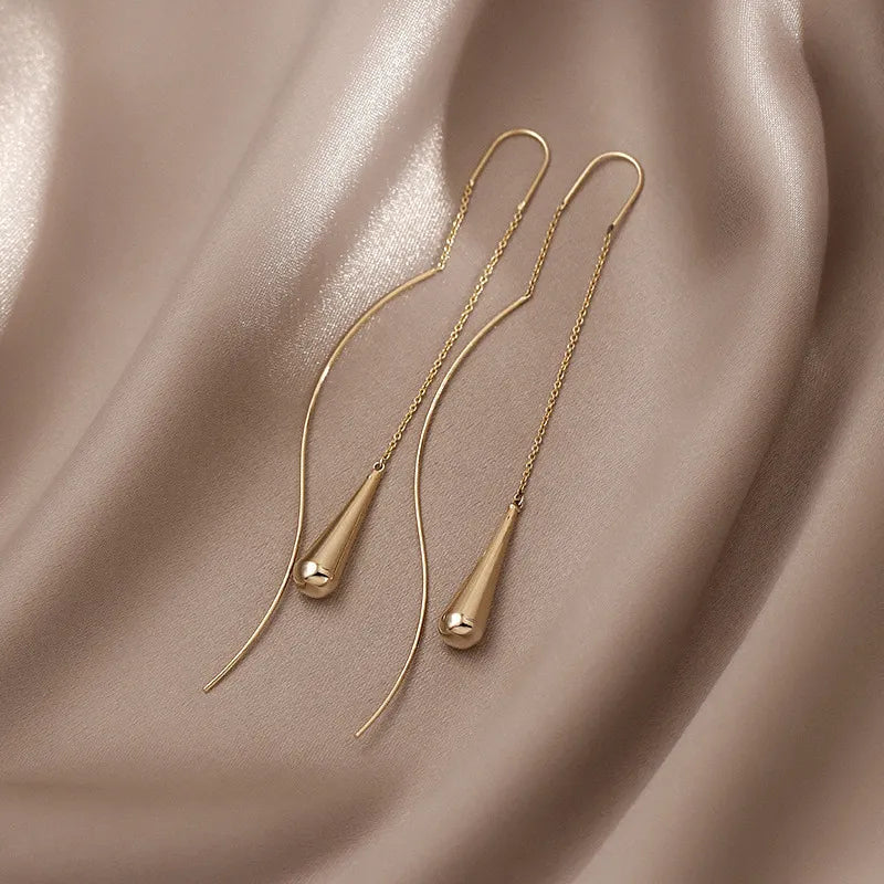 JuliaFashion-Elegant Zircon Flower Tassel Earrings