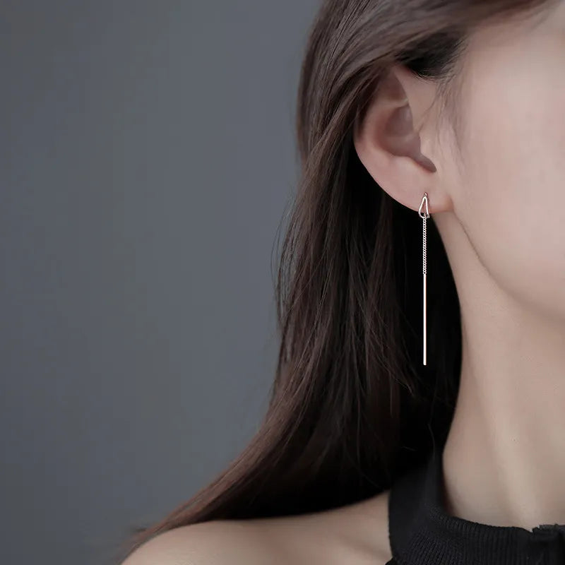 JuliaFashion-Elegant Zircon Flower Tassel Earrings