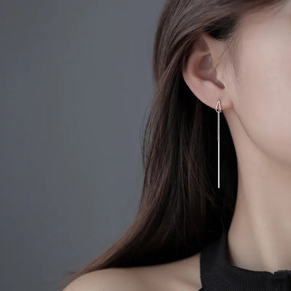 JuliaFashion-Elegant Zircon Flower Tassel Earrings