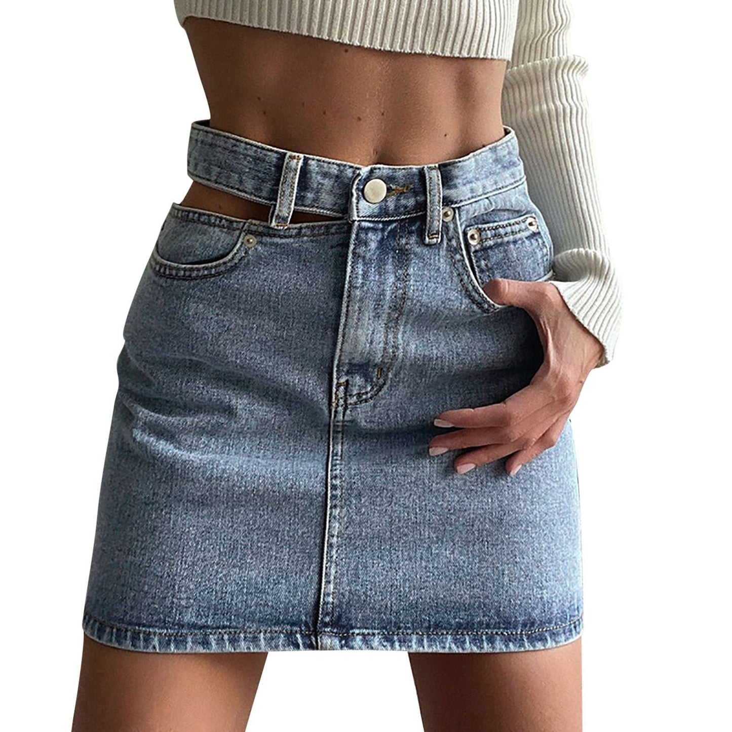 JuliaFashion - 2024 Slim Jeans Skirt Shorts Women Summer Short