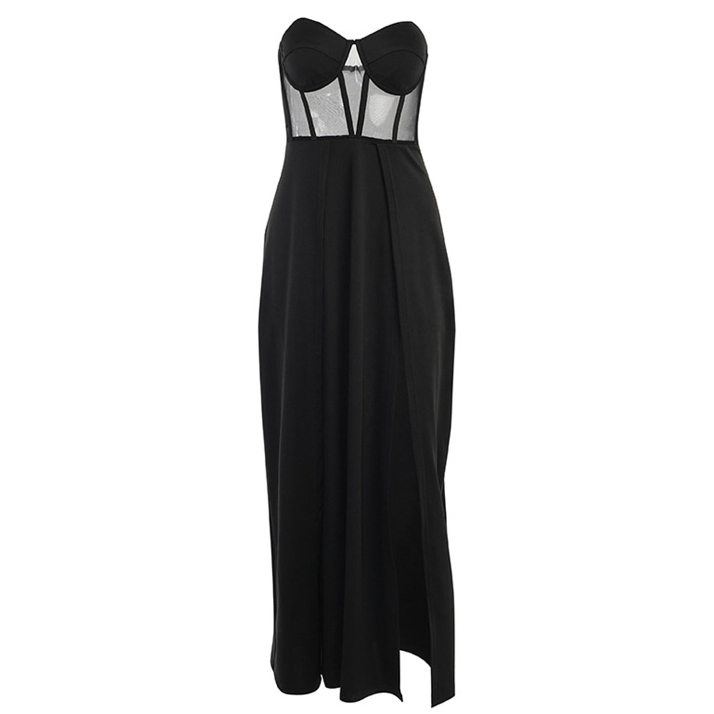 JuliaFashion-Off Shoulder Through Elastic Waist Solid Color Dress