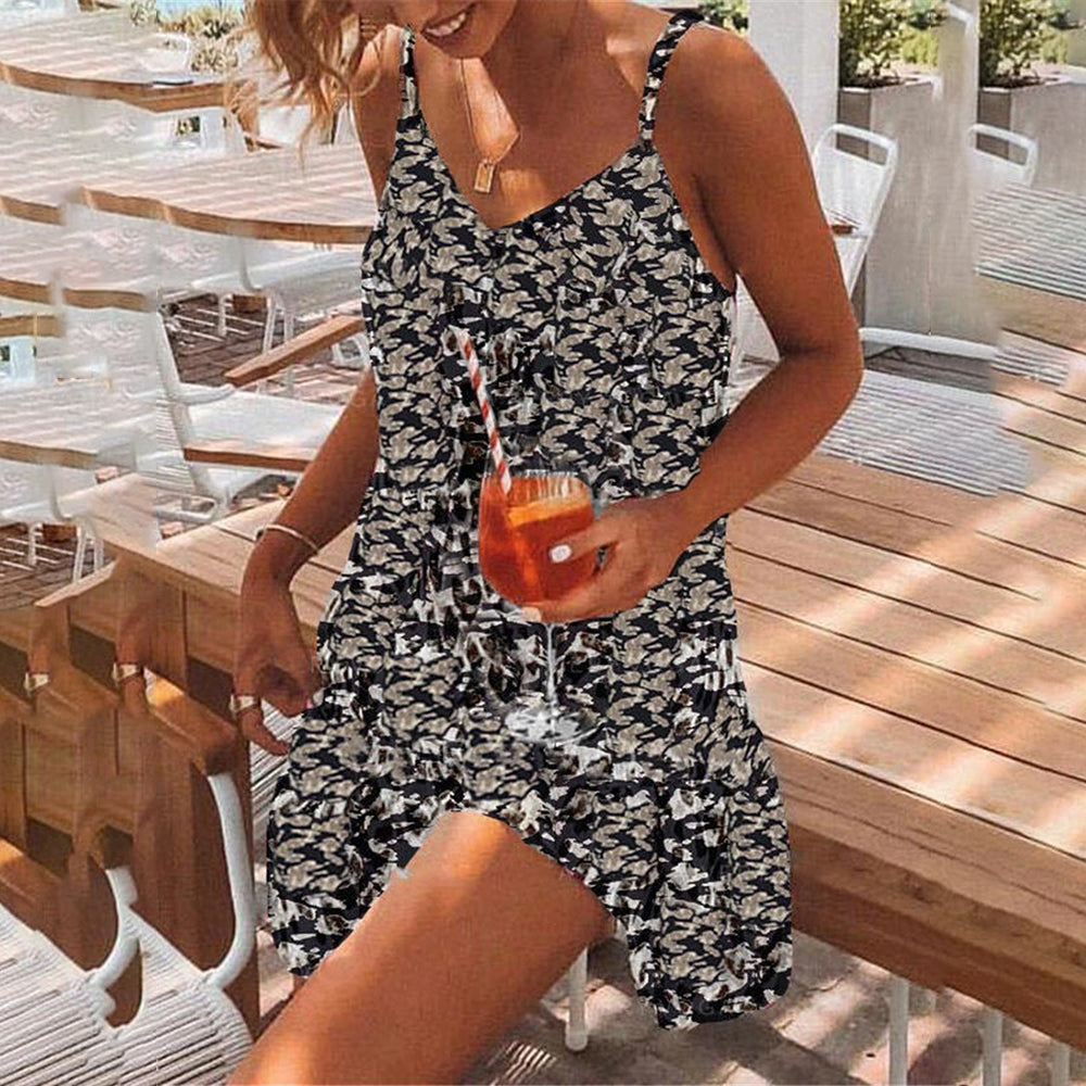 JuliaFashion - 2024 Women Leopard Print Loose Casual Boho Beach Dress