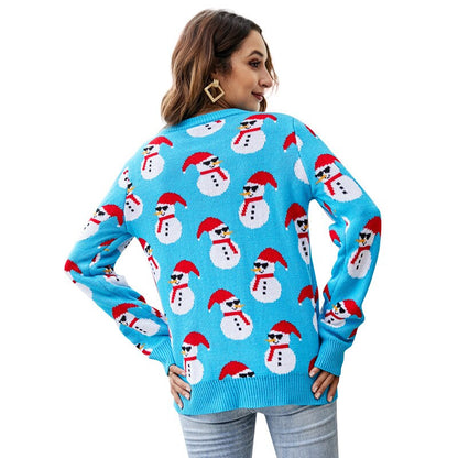 JuliaFashion - 2024 Women Santa Tree Christmas Sweate Casual Pullover Long Sleeve O Neck Sweaters