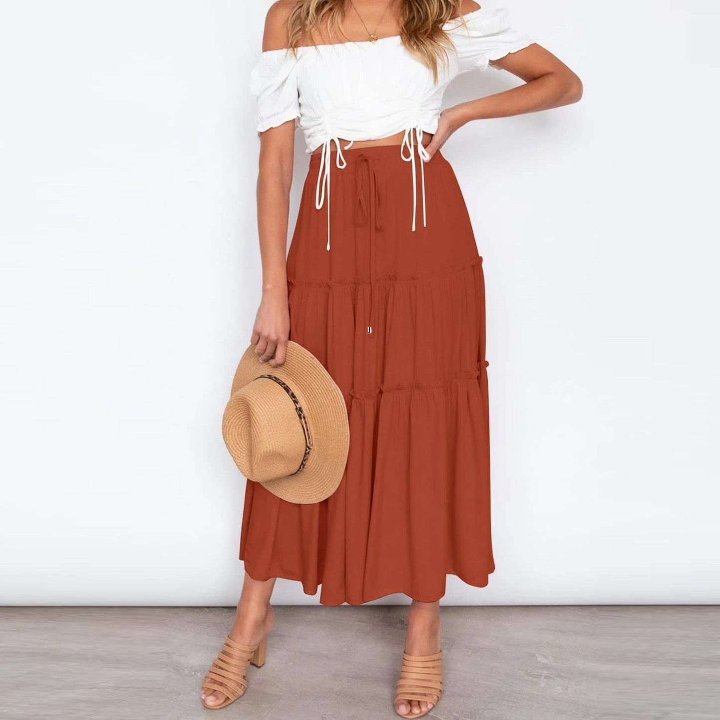 JuliaFashion - 2024 Solid Casual Beach Party Skirt