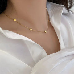 JuliaFashion-Mini Star Gold Choker Necklace