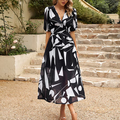 JuliaFashion-Elegant Boho Floral Bodycon Maxi Dress