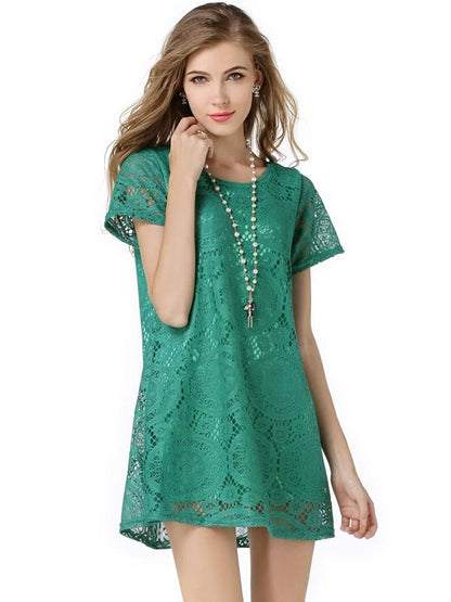 JuliaFashion-Love Spell Keyhole Back Lace Dress