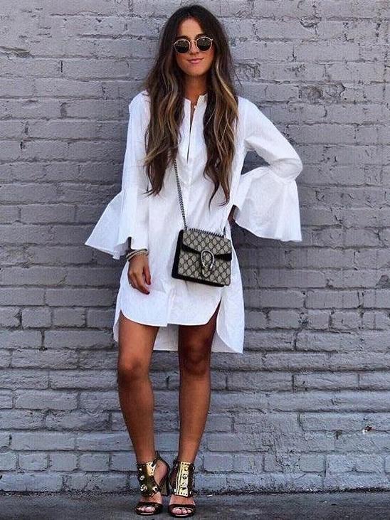 JuliaFashion-2024 Cozy White High-Low Dress