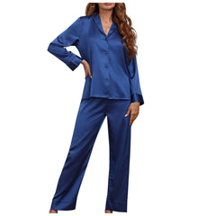 JuliaFashion - 2024 Silk Satin Pajamas Set Plus Size Sleepwear