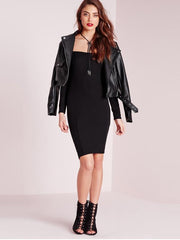 JuliaFashion - women fashion elegant Black Off Shoulder Bodycon Dress