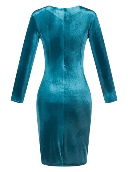 JuliaFashion-Date Night Velvet Bodycon Dress