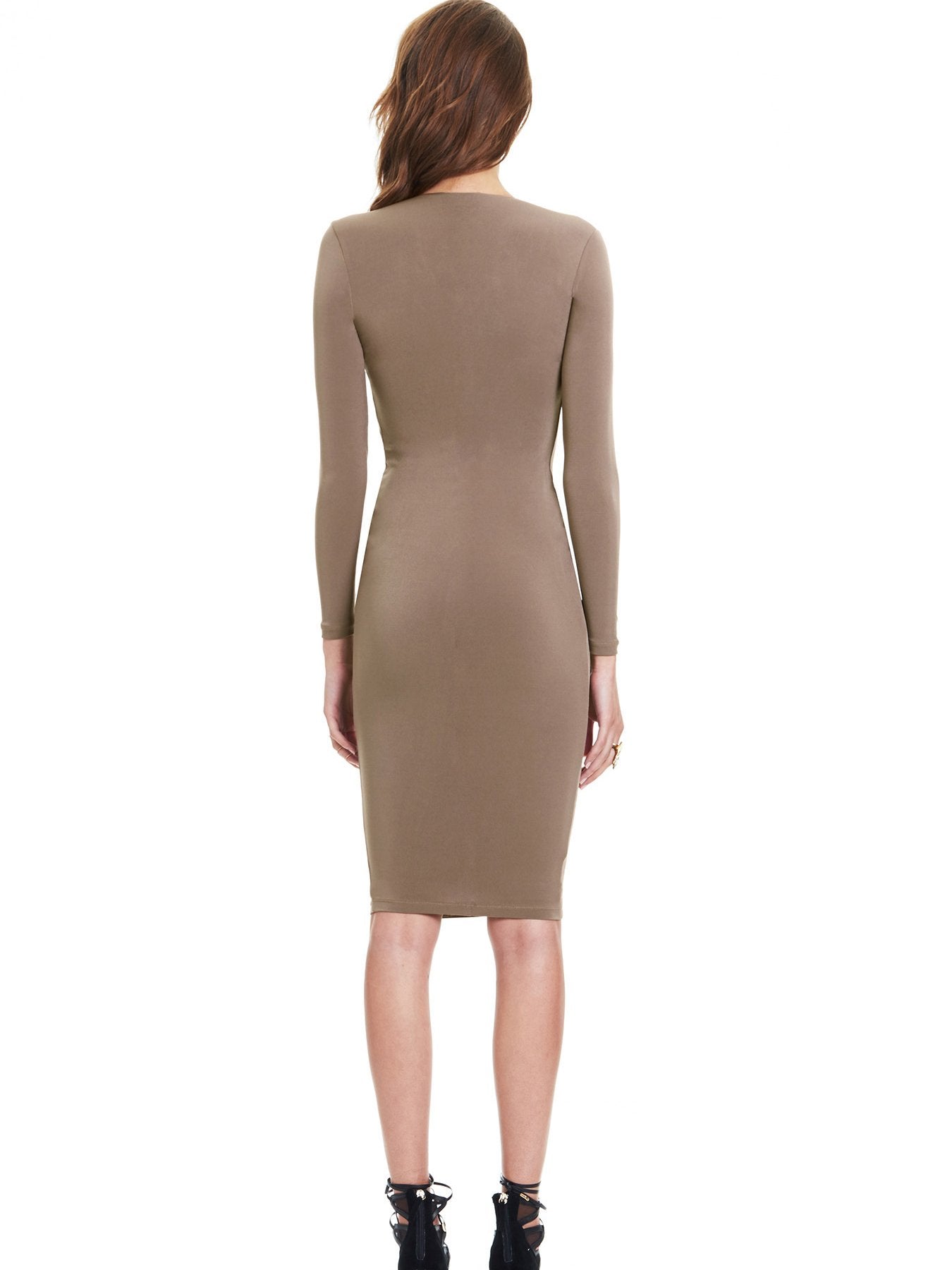 JuliaFashion-Girl Like You Plunging Neck Bodycon Dress