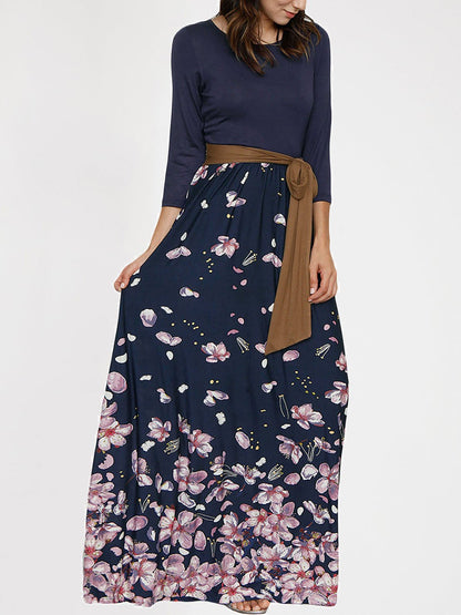 JuliaFashion - 2024 Secret Garden Floral Print Maxi Dress