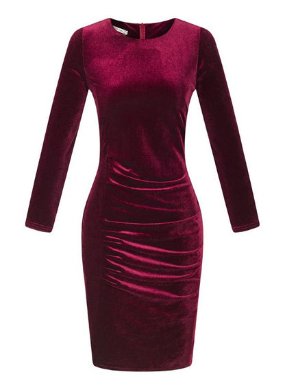 JuliaFashion-Date Night Velvet Bodycon Dress