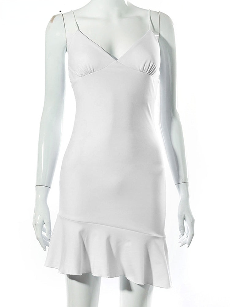 JuliaFashion - 2024 Sleeveless Office Lady Vintage Party White Dress