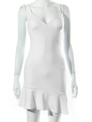 JuliaFashion - 2024 Sleeveless Office Lady Vintage Party White Dress