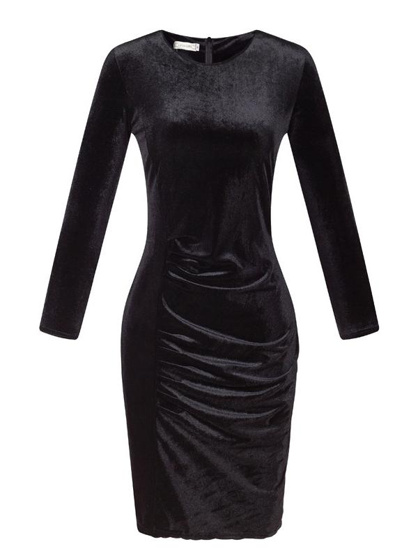 JuliaFashion-Date Night Velvet Bodycon Dress