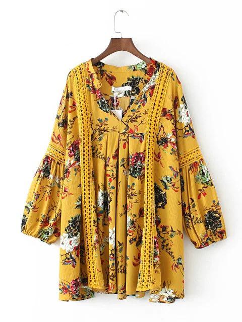 JuliaFashion-Meet In The Garden Printed Swing Dress