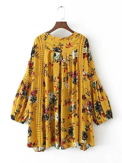 JuliaFashion-Meet In The Garden Printed Swing Dress