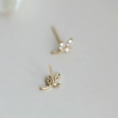 JuliaFashion-Classic 14k Gold Plating Leaf Stud Earrings