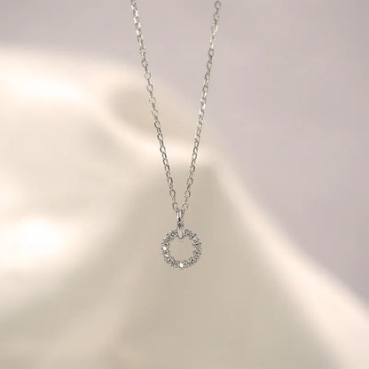 JuliaFashion-Flash Diamond Double Circle Necklace