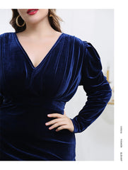 JuliaFashion - 2024 Solid V-Neck Rear Split Office Lady Dress