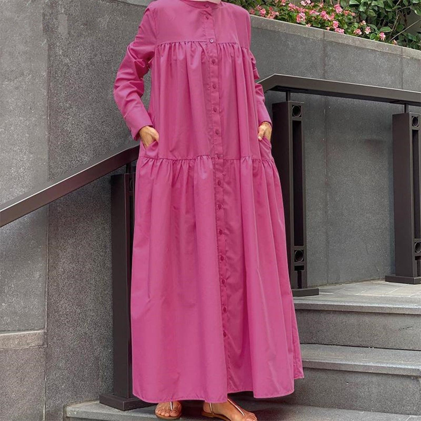JuliaFashion - 2024 Stylish Abaya Muslim Women's Robe