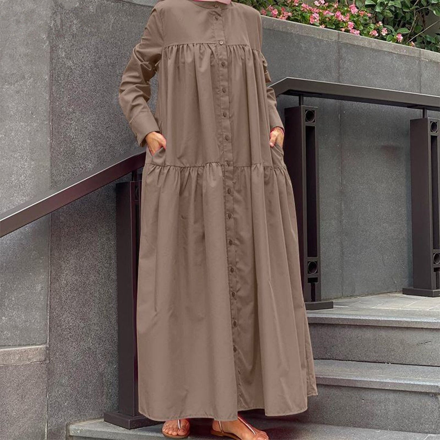 JuliaFashion - 2024 Stylish Abaya Muslim Women's Robe