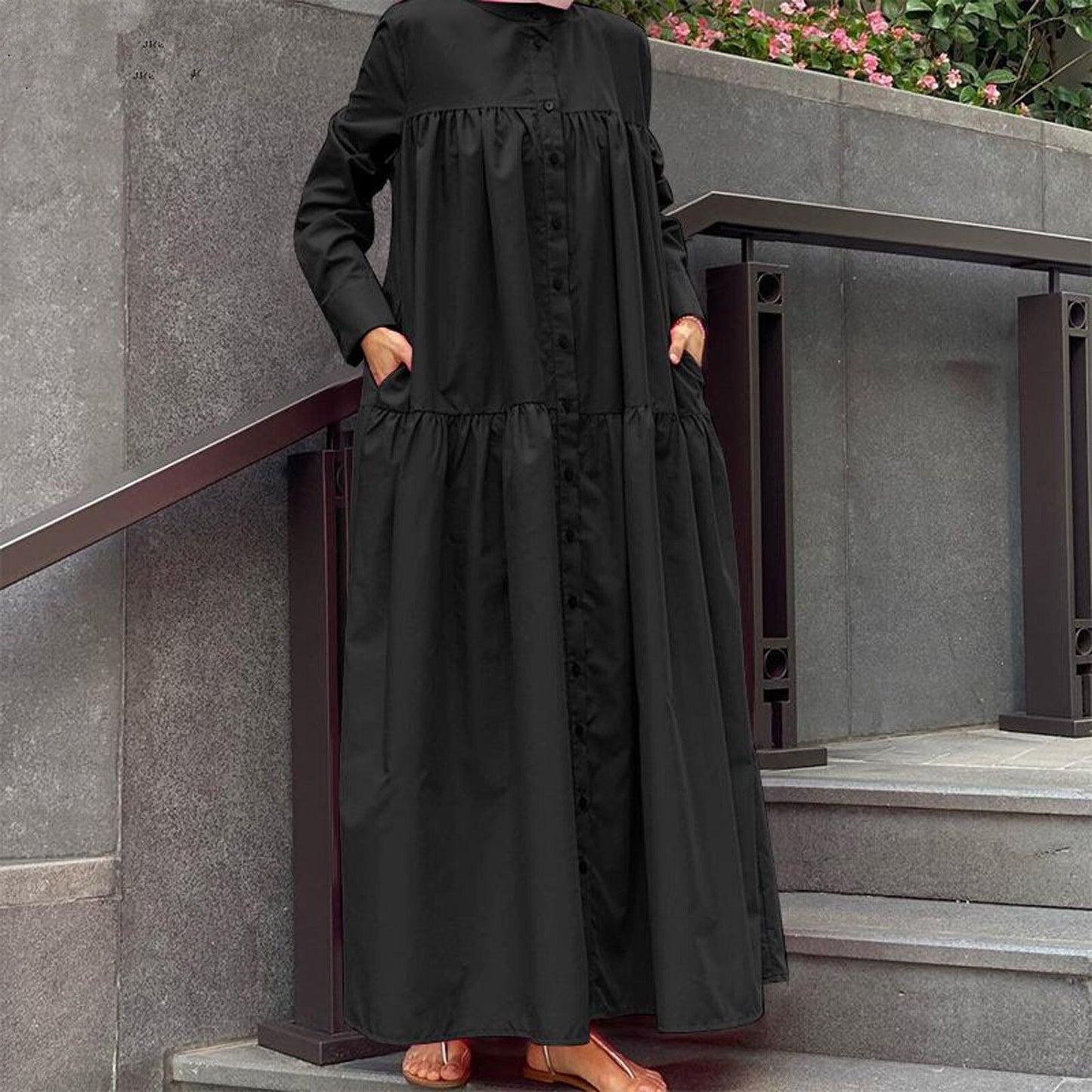 JuliaFashion - 2024 Stylish Abaya Muslim Women's Robe