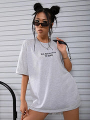 JuliaFashion-Oversize Casual Street Fashion Tee