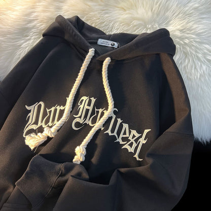 JuliaFashion - 2024 Thin Fashion Hoodie Oversize Loose Drape Sweatshirt