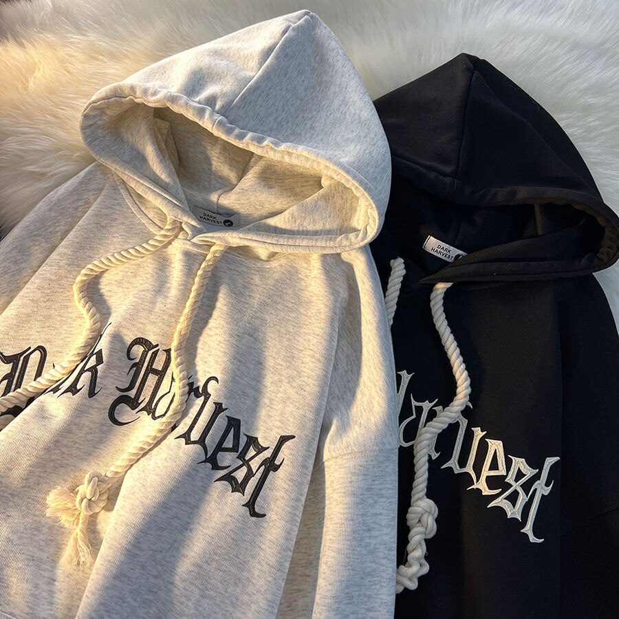 JuliaFashion - 2024 Thin Fashion Hoodie Oversize Loose Drape Sweatshirt