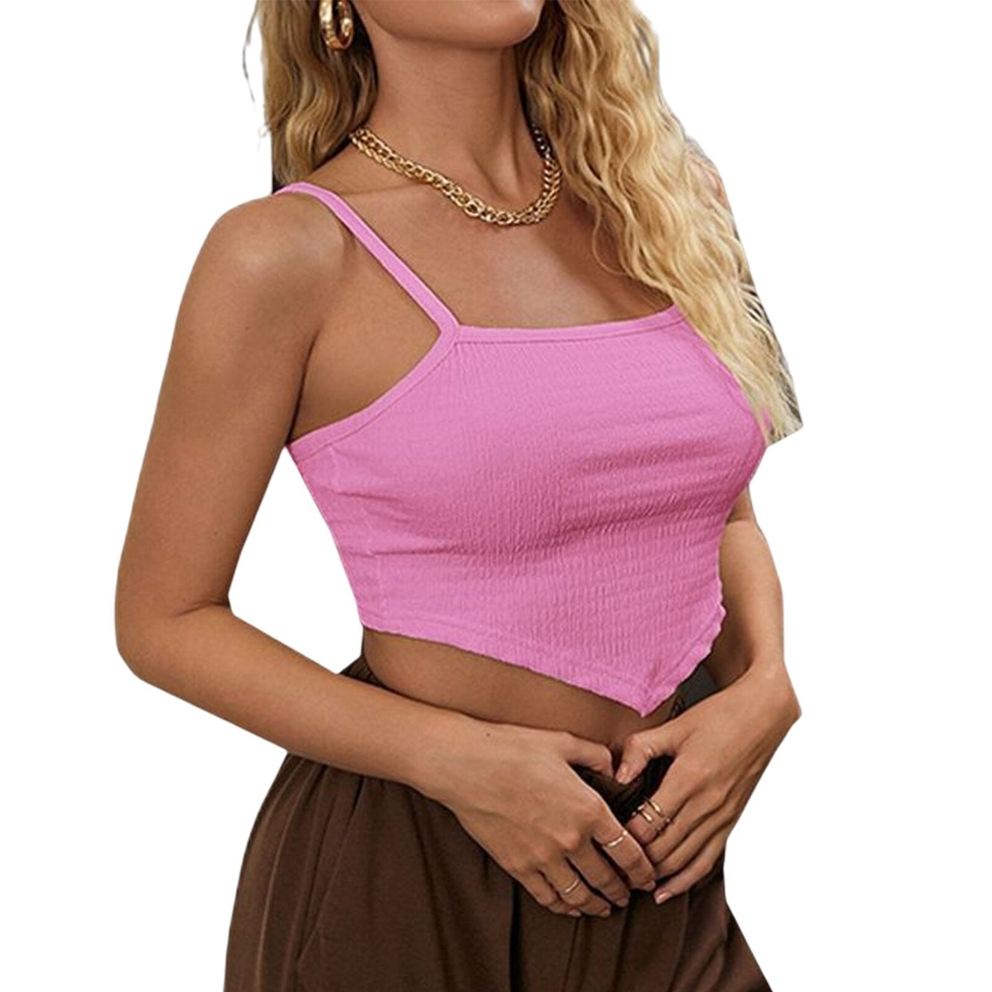 JuliaFashion-Asymmetrical Hem Sexy Cami Tops