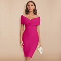 JuliaFashion - 2024 Sexy Off Shoulder V-Neck Bandage Dress