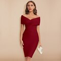 JuliaFashion - 2024 Sexy Off Shoulder V-Neck Bandage Dress