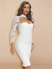 JuliaFashion-Lace Bandage Bodycon Elegant Dress