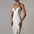 JuliaFashion - 2024 V-Neck Spaghetti Strap Club Celebrity Runway Party Dresses