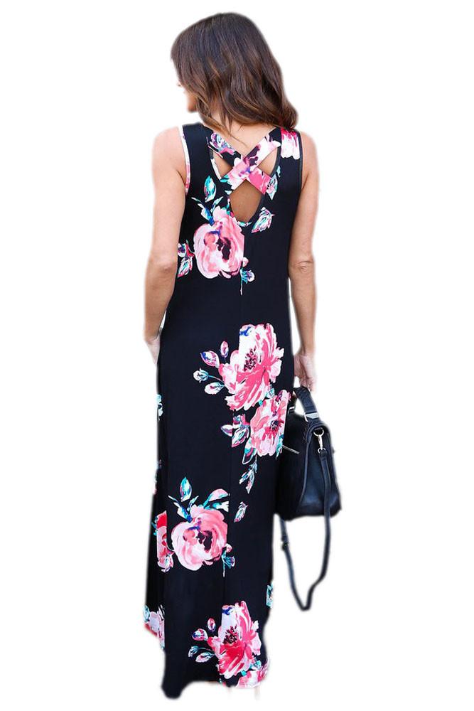 JuliaFashion-Maxi Obsessions Floral Print Boho Dress