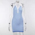 JuliaFashion - 2024 Sexy V-Neck Backless Sleeveless Short Polo Shirt Dress