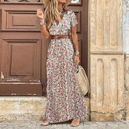 JuliaFashion-Casual Short Sleeve Evening Robe