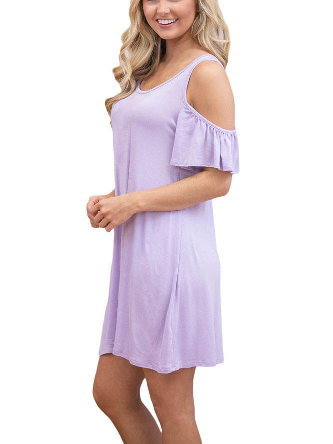 JuliaFashion - 2024 Run Away With Me Cold Shoulder Mini Dress