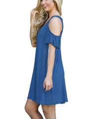 JuliaFashion - Run Away With Me Cold Shoulder Mini Dress