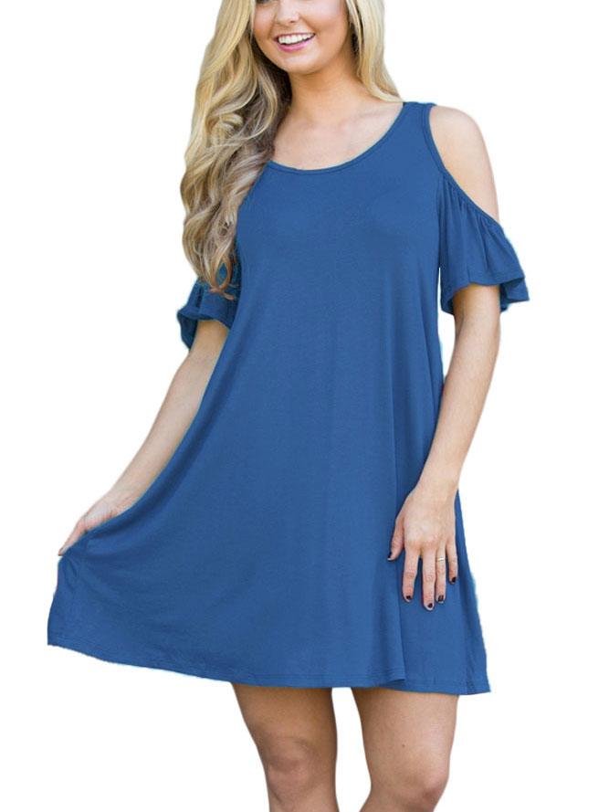 JuliaFashion - 2024 Run Away With Me Cold Shoulder Mini Dress