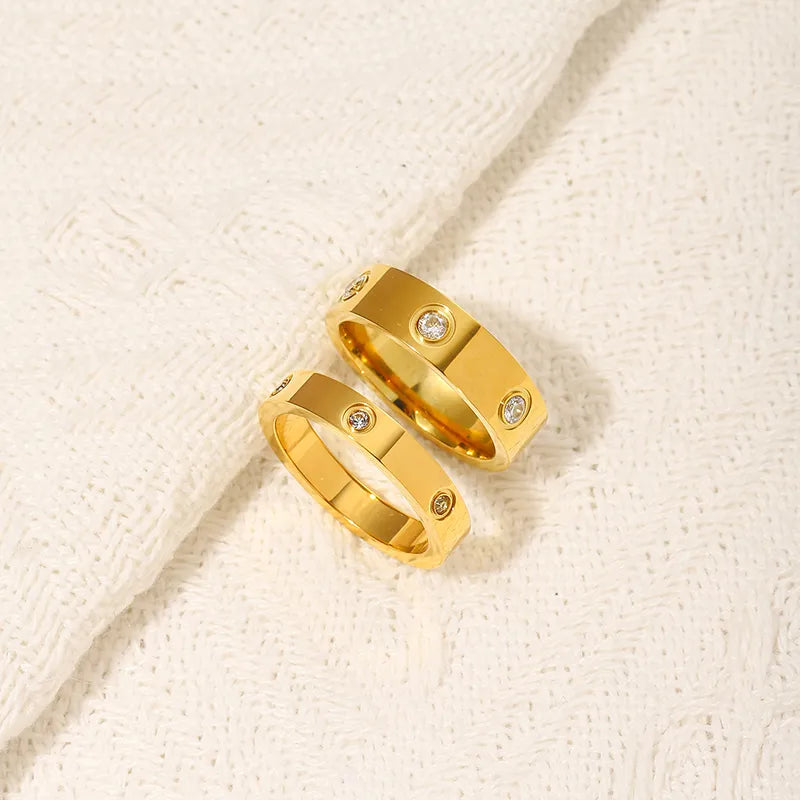 JuliaFashion-Luxury Crystal Charm Gold Color Ring