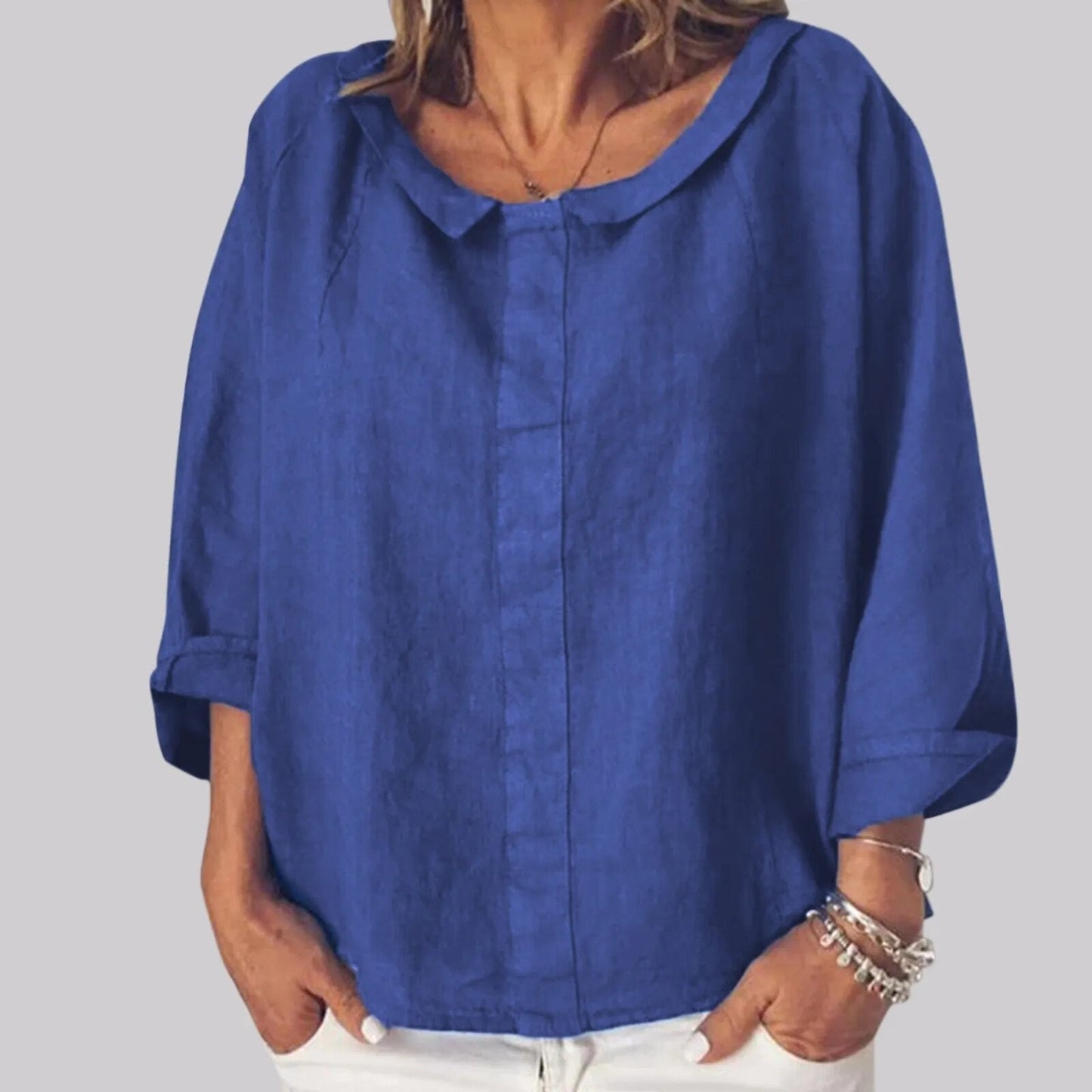 JuliaFashion - 2024 Spring Summer Solid Sleeve Shirt