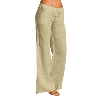 JuliaFashion - 2024Simple Drawstring Summer Straight Trousers