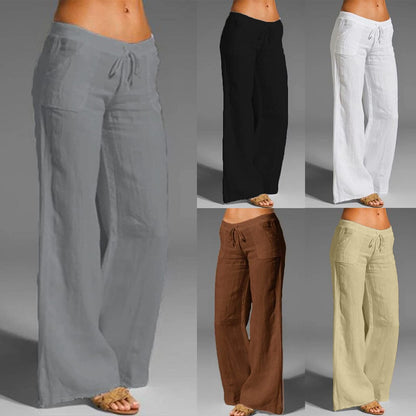 JuliaFashion - 2024Simple Drawstring Summer Straight Trousers