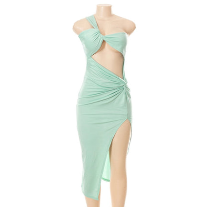 JuliaFashion - 2024 Sexy Cut Out Split Ruched Sleeveless Dresses