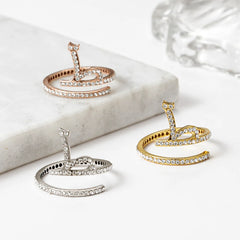 JuliaFashion-Handmade Dainty Gold Plated Crystal Ring